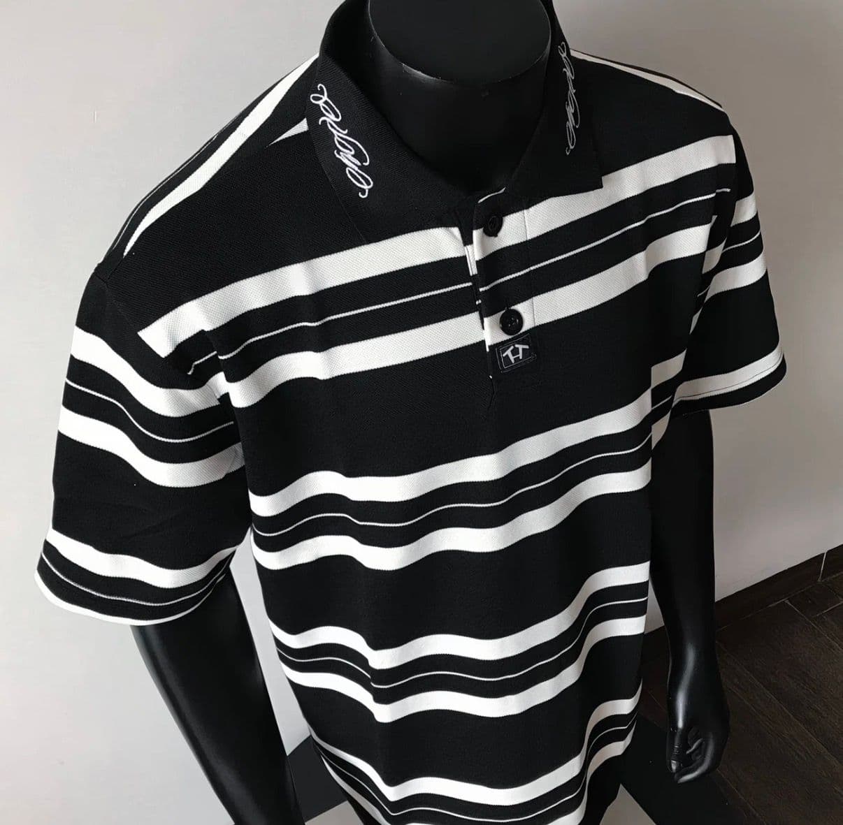 American Retro Striped Polo Shirt